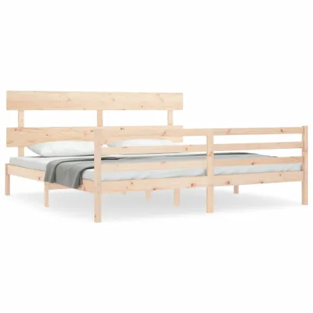 Cadre de lit sans matelas 200x200 cm bois massif