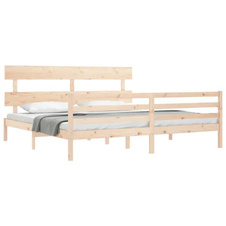 Cadre de lit sans matelas 200x200 cm bois massif