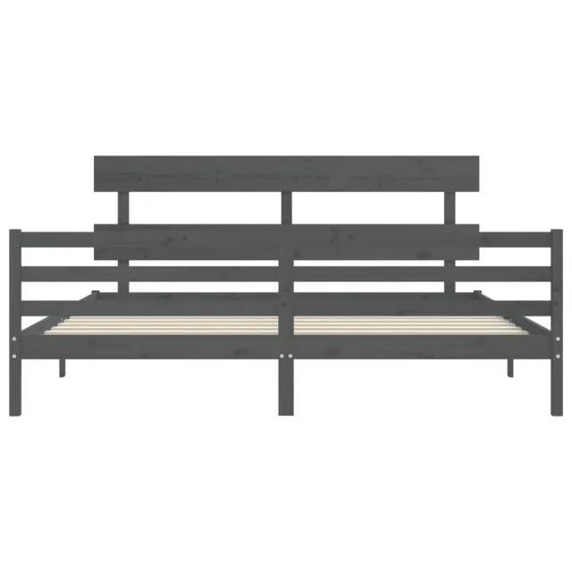 Cadre de lit sans matelas gris 200x200 cm bois massif