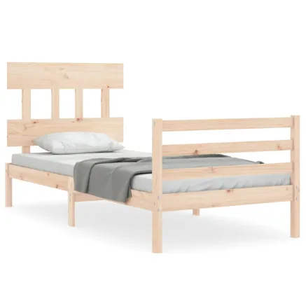 Cadre de lit sans matelas bois massif 2