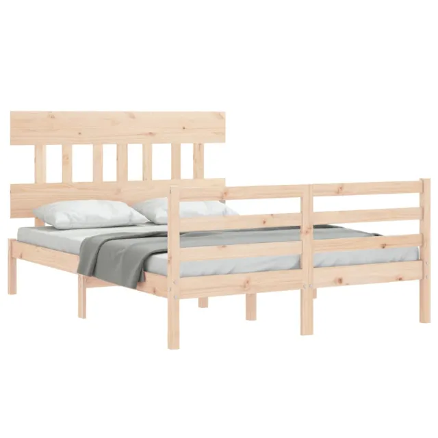 Cadre de lit sans matelas 140x190 cm bois massif