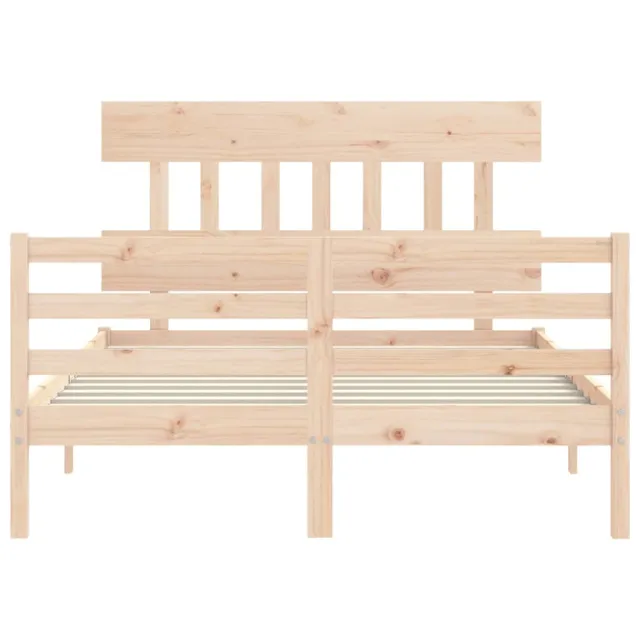Cadre de lit sans matelas 140x190 cm bois massif