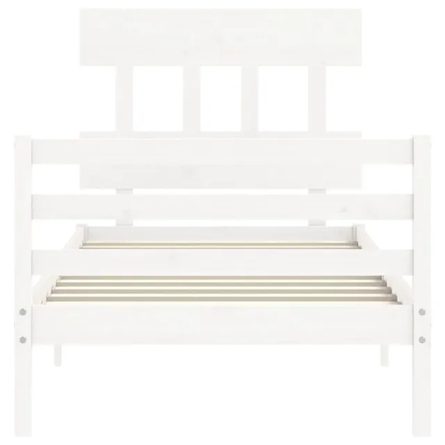 Cadre de lit sans matelas blanc 100x200 cm bois massif