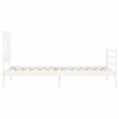 Cadre de lit sans matelas blanc 100x200 cm bois massif