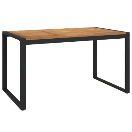 Table de jardin et pieds en forme de U 140x80x75 cm bois acacia 2