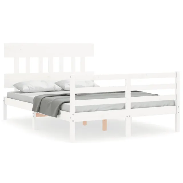 Cadre de lit sans matelas blanc 120x200 cm bois massif