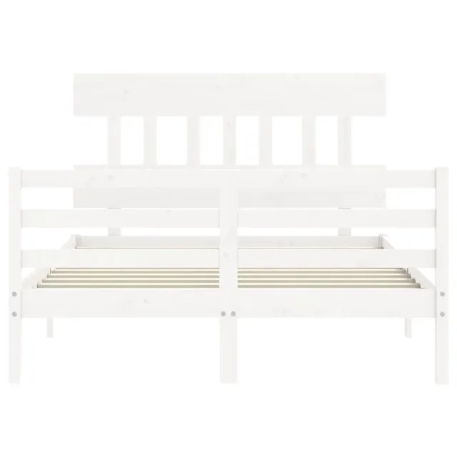 Cadre de lit sans matelas blanc 120x200 cm bois massif