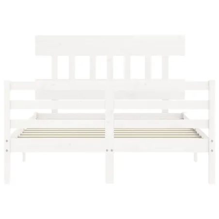 Cadre de lit sans matelas blanc 120x200 cm bois massif