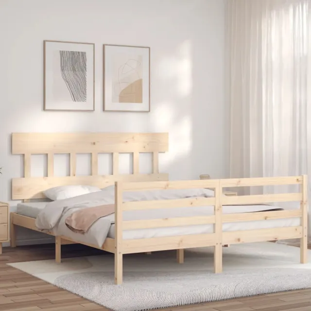 Cadre de lit sans matelas bois massif