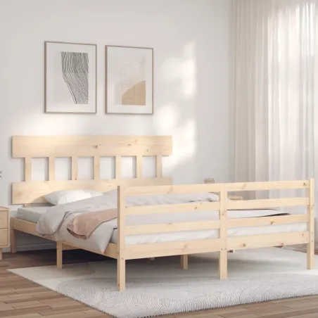 Cadre de lit sans matelas bois massif