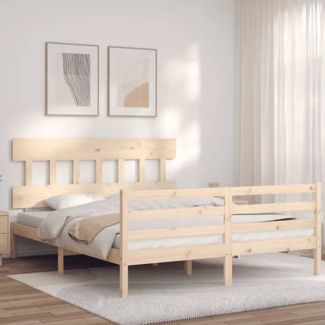 Cadre de lit sans matelas 160x200 cm bois massif