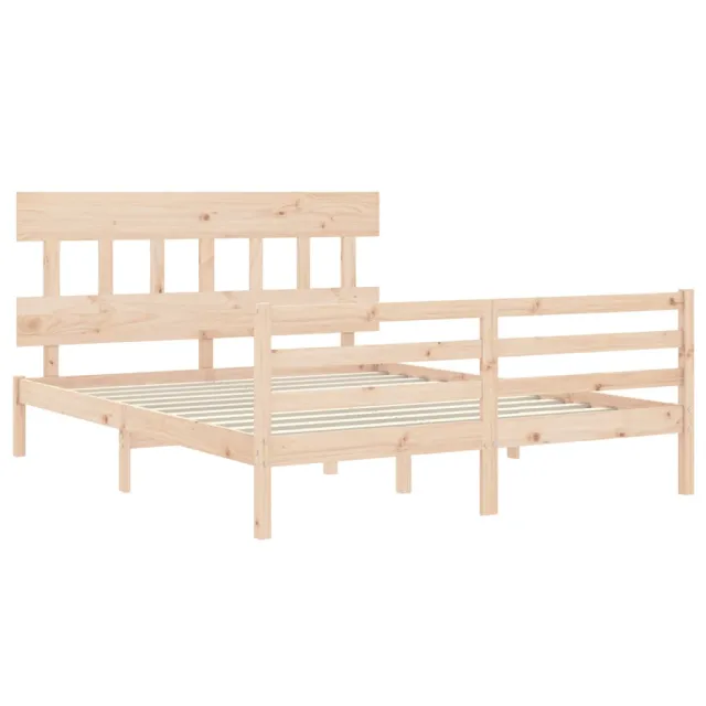 Cadre de lit sans matelas 160x200 cm bois massif