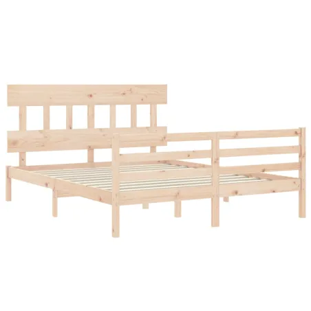 Cadre de lit sans matelas 160x200 cm bois massif