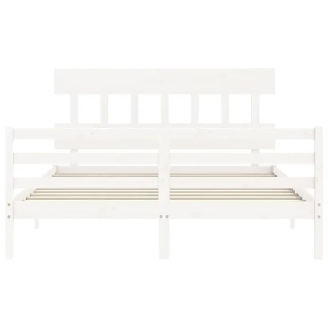 Cadre de lit sans matelas blanc 160x200 cm bois massif