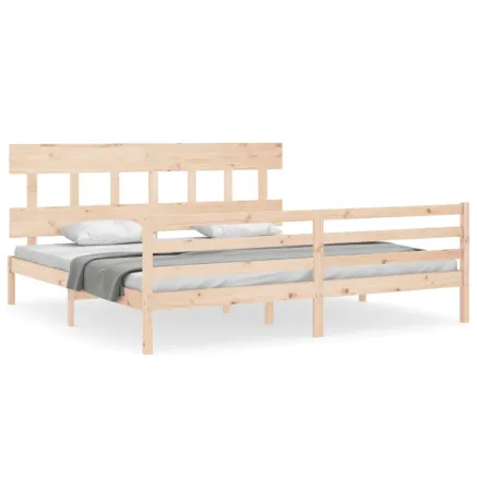 Cadre de lit sans matelas bois massif 2