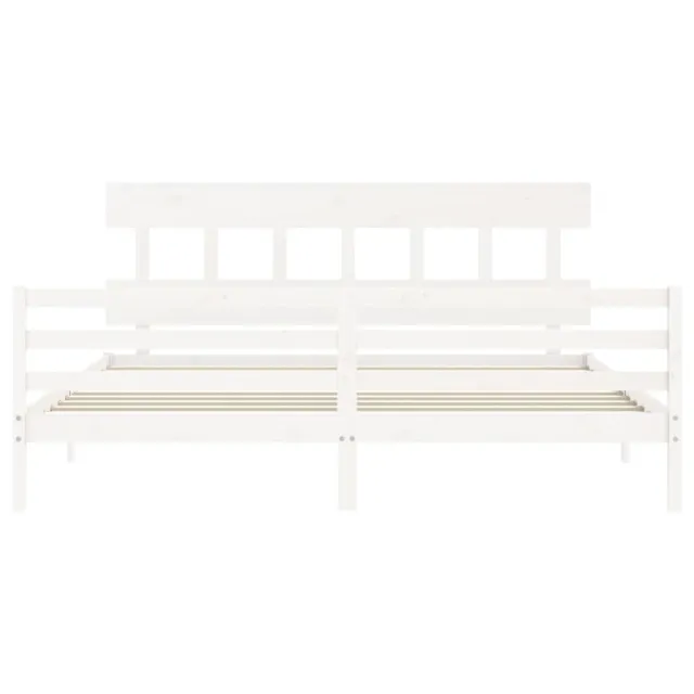Cadre de lit sans matelas blanc 200x200 cm bois massif