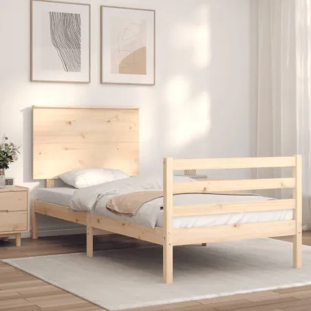 Cadre de lit sans matelas bois massif