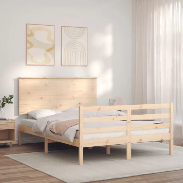 Cadre de lit sans matelas 140x190 cm bois massif