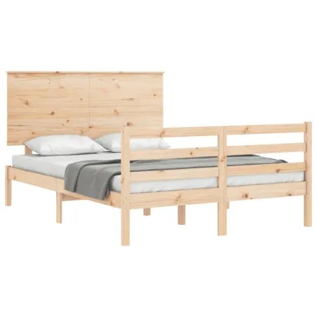 Cadre de lit sans matelas 140x190 cm bois massif