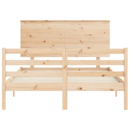 Cadre de lit sans matelas 140x190 cm bois massif