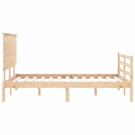 Cadre de lit sans matelas 140x190 cm bois massif