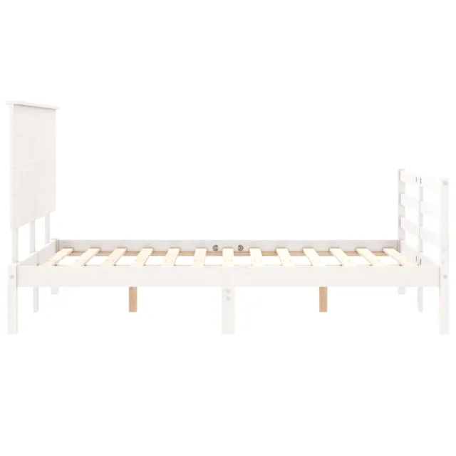Cadre de lit sans matelas blanc 140x190 cm bois massif