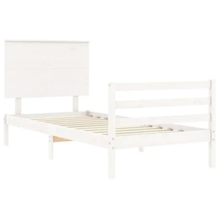 Cadre de lit sans matelas blanc 90x200 cm bois massif