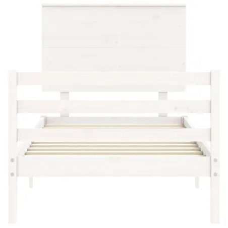 Cadre de lit sans matelas blanc 90x200 cm bois massif