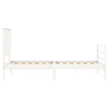 Cadre de lit sans matelas blanc 90x200 cm bois massif