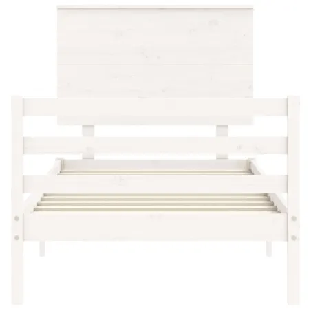 Cadre de lit sans matelas blanc 100x200 cm bois massif