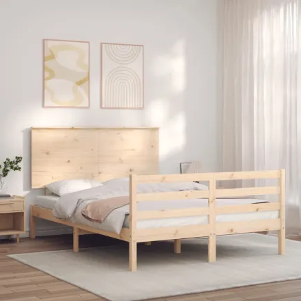 Cadre de lit sans matelas 140x200 cm bois massif
