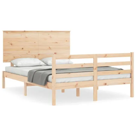 Cadre de lit sans matelas 140x200 cm bois massif