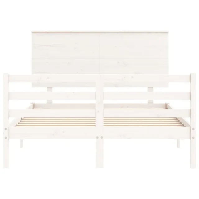 Cadre de lit sans matelas blanc 140x200 cm bois massif