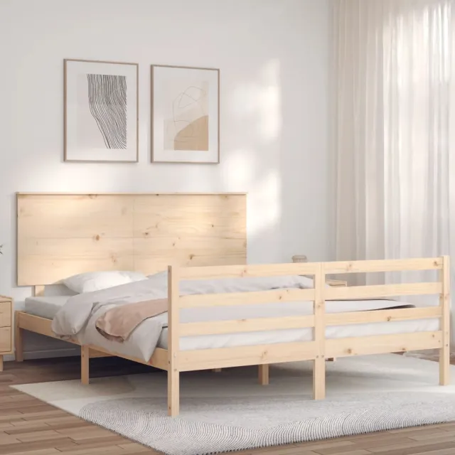 Cadre de lit sans matelas bois massif