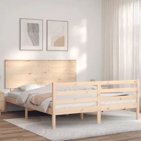 Cadre de lit sans matelas bois massif
