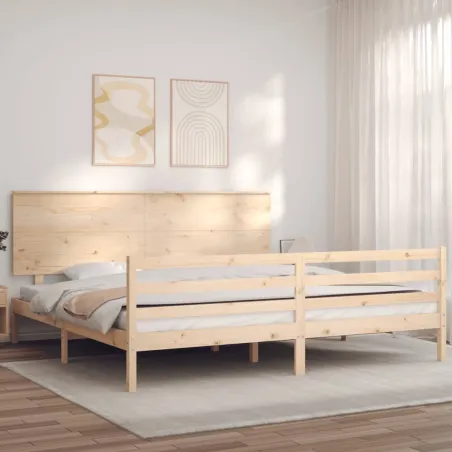 Cadre de lit sans matelas bois massif