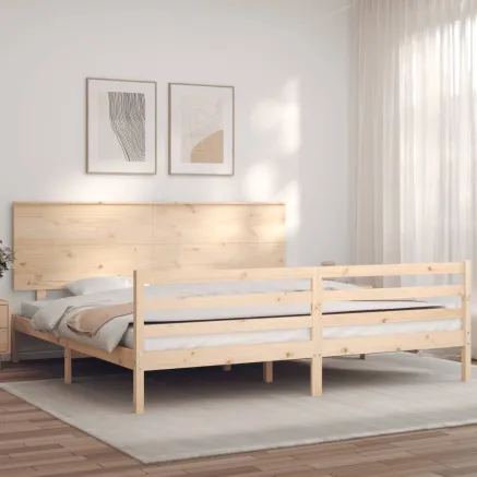 Cadre de lit sans matelas 200x200 cm bois massif