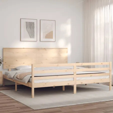 Cadre de lit sans matelas 200x200 cm bois massif