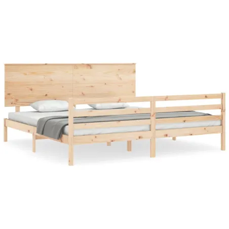 Cadre de lit sans matelas 200x200 cm bois massif