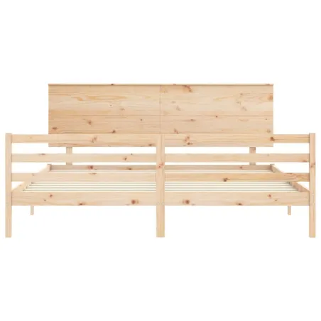 Cadre de lit sans matelas 200x200 cm bois massif