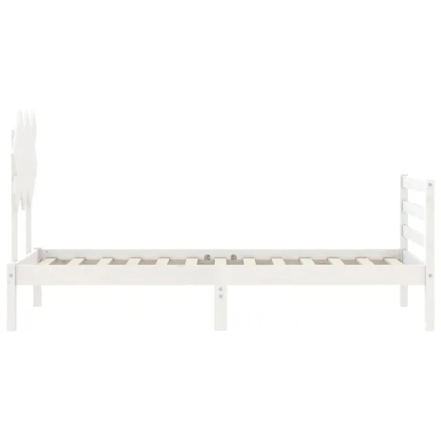 Cadre de lit sans matelas blanc bois massif