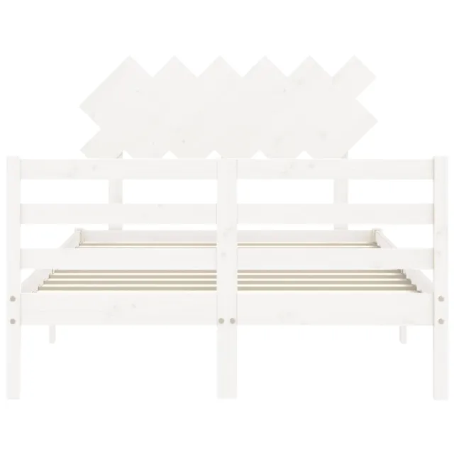 Cadre de lit sans matelas blanc bois massif
