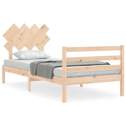 Cadre de lit sans matelas 90x200 cm bois massif 2