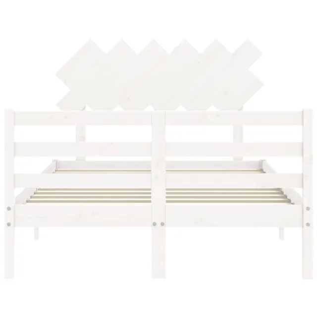 Cadre de lit sans matelas blanc 120x200 cm bois massif