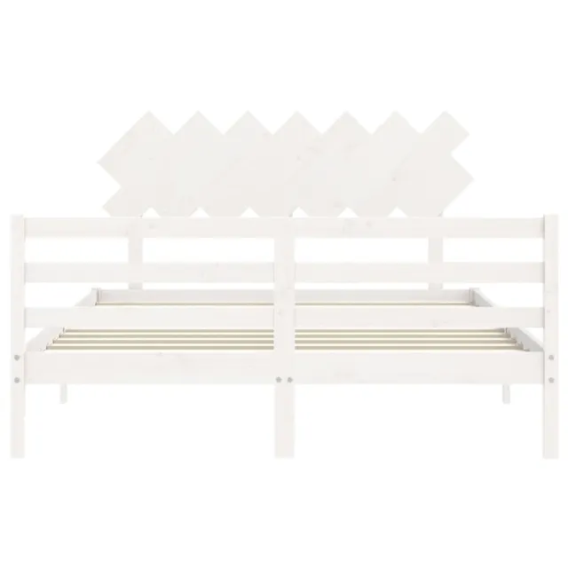 Cadre de lit sans matelas blanc 140x200 cm bois massif