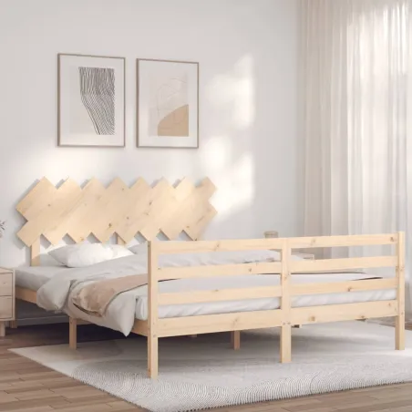 Cadre de lit sans matelas 160x200 cm bois massif