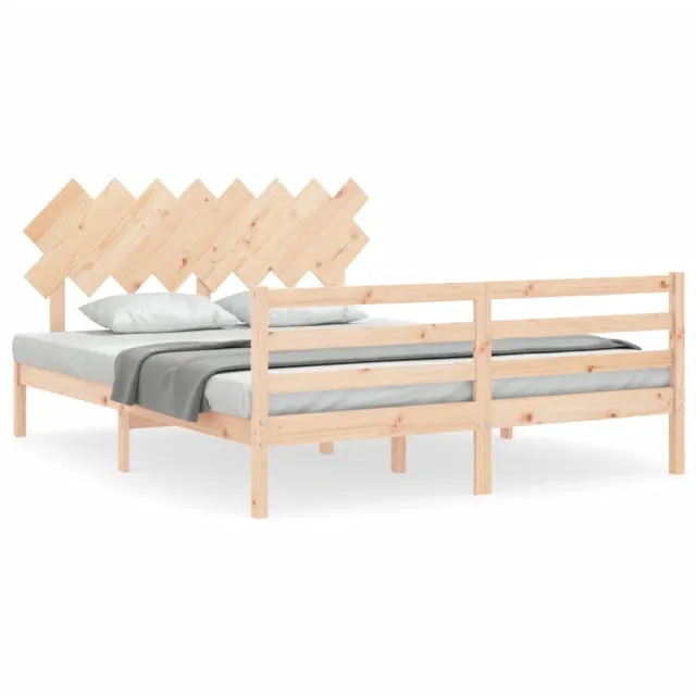 Cadre de lit sans matelas 160x200 cm bois massif