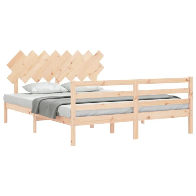 Cadre de lit sans matelas 160x200 cm bois massif