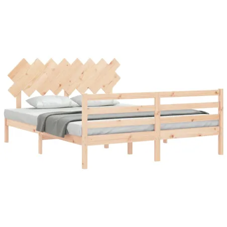 Cadre de lit sans matelas 160x200 cm bois massif