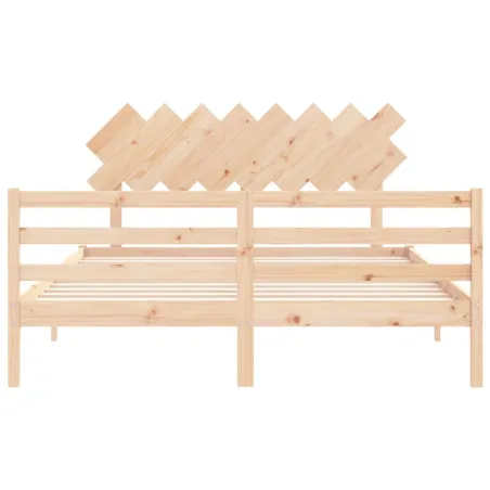 Cadre de lit sans matelas 160x200 cm bois massif